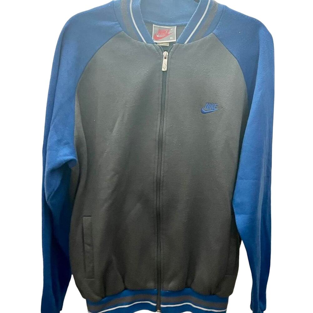 Vintage 80s Nike Blue and Grey Track Jacket Adult XL